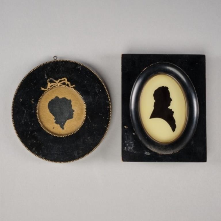 TWO SILHOUETTE PORTRAITSTwo