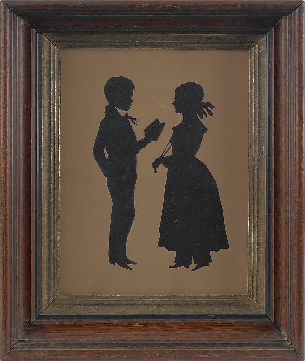 Two silhouettes 19th c. one of a