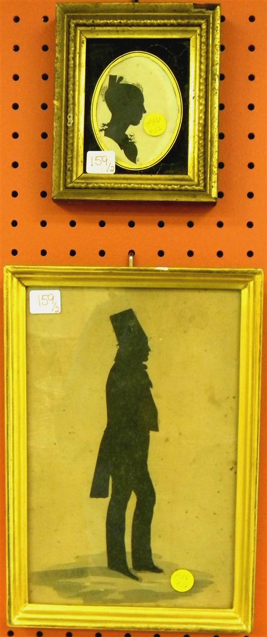 Two silhouettes  one a woman's
