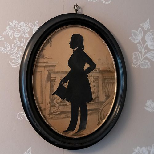 TWO SILHOUETTESGouache and