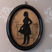 TWO SILHOUETTESGouache and hig