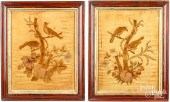 TWO SILK NEEDLEWORKS, 19TH C.T
