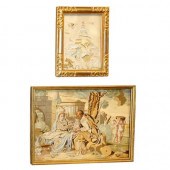 Two Silk Needleworks Pictures<