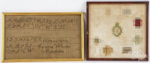 TWO SILK ON LINEN SAMPLERS, 19