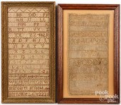 TWO SILK ON LINEN SAMPLERS, 19