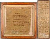 TWO SILK ON LINEN SAMPLERS, 19