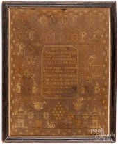 TWO SILK ON LINEN SAMPLERSTwo