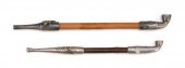 TWO SILVER AND BAMBOO OPIUM PI