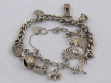 Two silver charm bracelets with a