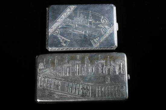 TWO SILVER CIGARETTE CASES. One