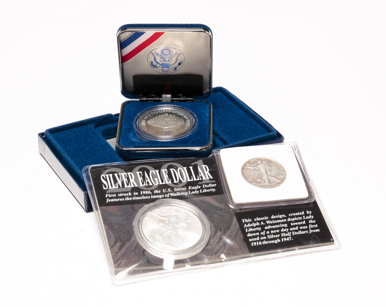 TWO SILVER COMMEMORATIVE COIN