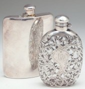 Two Silver Flasks One by Tiffa
