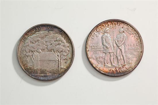 TWO SILVER HALF-DOLLARS. Grant
