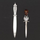 TWO SILVER LETTER OPENERS  One