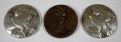 Two silver medallions commemor
