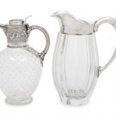Two Silver-Mounted Glass Pitch