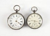 TWO SILVER OPENFACED POCKET WA