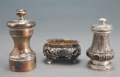 TWO SILVER PEPPER GRINDERS AND