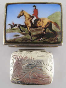 Two silver pill boxes largest
