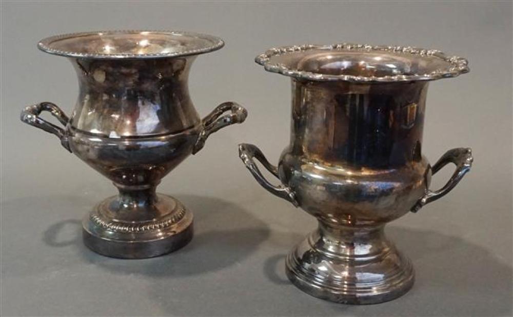 TWO SILVER PLATE CHAMPAGNE
