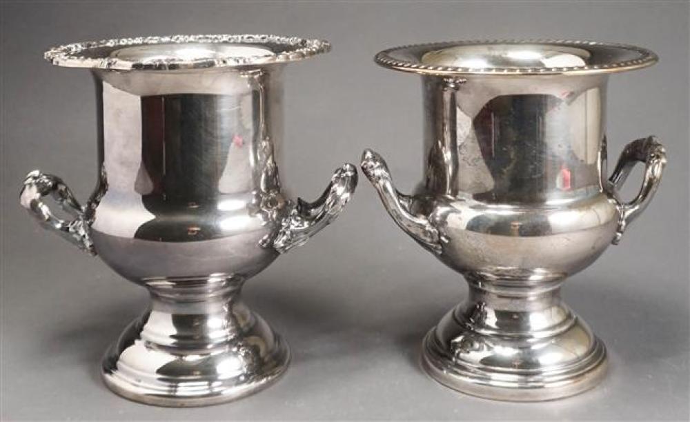 TWO SILVER PLATE CHAMPAGNE