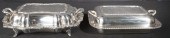 TWO SILVER PLATE COVERED ENTRE