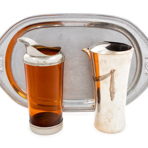Two Silver-Plate Mounted Cocktail