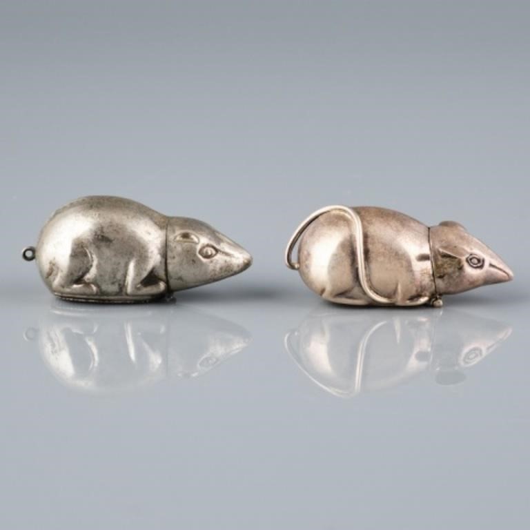 TWO SILVER PLATED FIGURAL MATCH