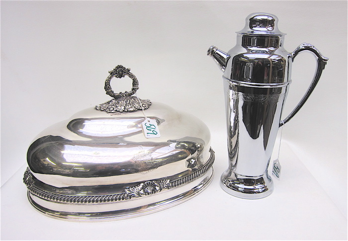 TWO SILVER-PLATED HOLLOWWARE PIECES