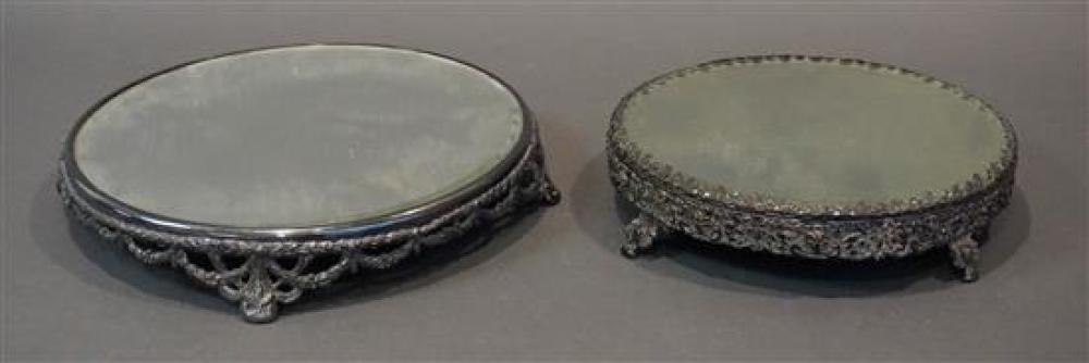 TWO SILVER PLATED MIRROR
