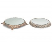 TWO SILVER-PLATED MIRRORED PLA