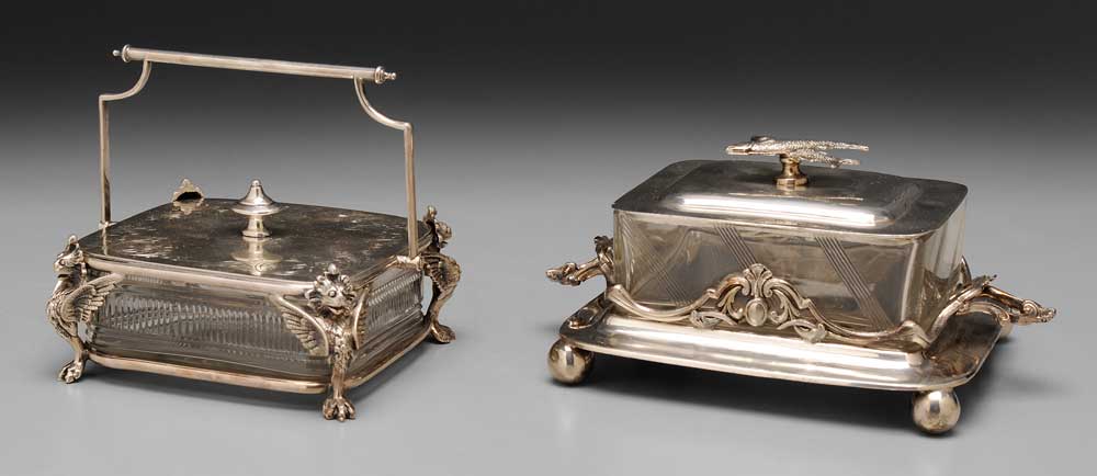 Two Silver-Plated Sardine Servers