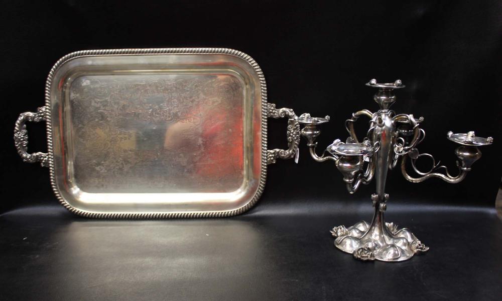 TWO SILVER PLATED TABLEWARE