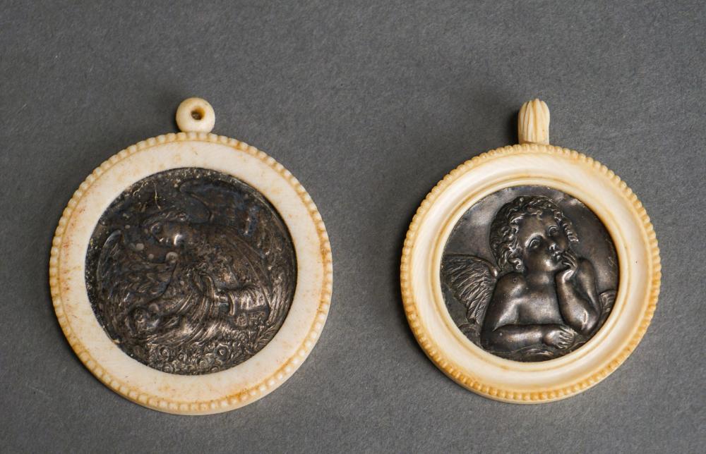 TWO SILVER RELIGIOUS ROUNDELS, D: 2