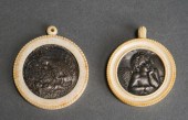 TWO SILVER RELIGIOUS ROUNDELS,