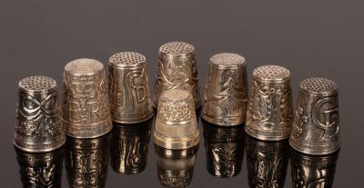 Two silver thimbles commemorative