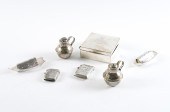 TWO SILVER VESTA CASES AND FIV
