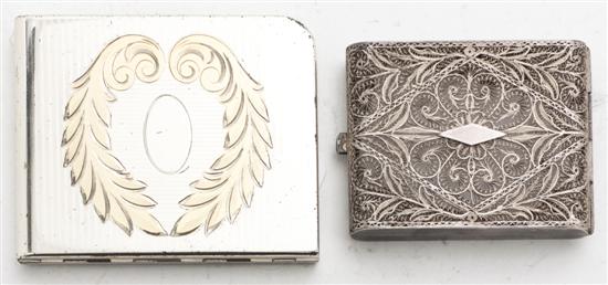 Two Silvered Metal Cigarette