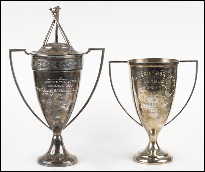 TWO SILVERPLATE BASEBALL
