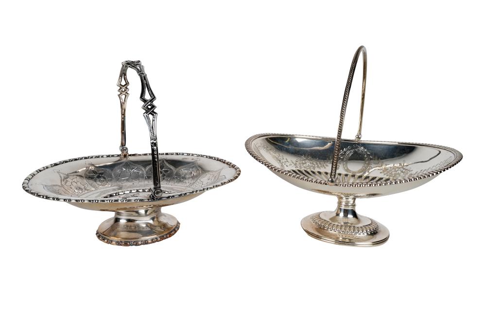 TWO SILVERPLATE BASKETSthe largest: