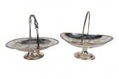 TWO SILVERPLATE BASKETSthe lar