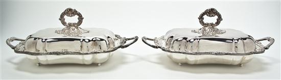 Two Silverplate Chafing Dishes of