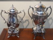 TWO SILVERPLATE HOT WATER POTS