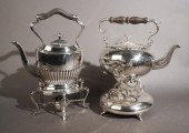 TWO SILVERPLATE KETTLES ON STA
