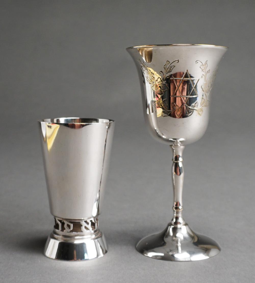 TWO SILVERPLATE KIDDUSH CUPSTwo
