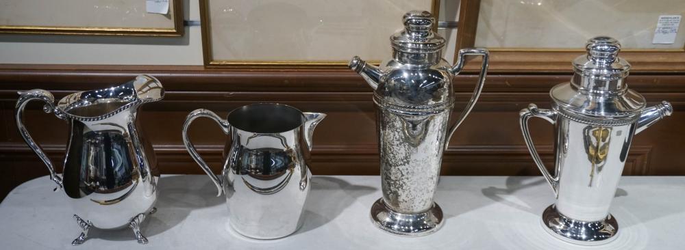 TWO SILVERPLATE MARTINI PITCHERS