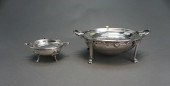 TWO SILVERPLATE OVOID ROLL-TOP