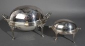 TWO SILVERPLATE REVOLVING TOP