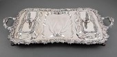 TWO SILVERPLATE TRAYS & SILVER