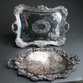 TWO SILVERPLATE TWO-HANDLED BU